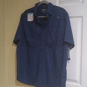 Reel Legends Men’s Royal Blue Vented Fishing Shirt Size XL